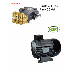 Сборка двигатель Rawel 5.5 кВт и насос Hawk Nmt1520