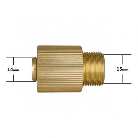 Переходник с штуцера 15мм на штуцер 14мм резьба М22х1.5